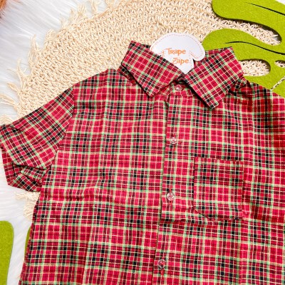 Camisa Xadrez Vermelho e Verde